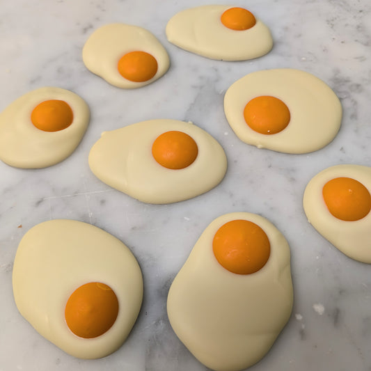 Sunny Side Up White Chocolate Eggs